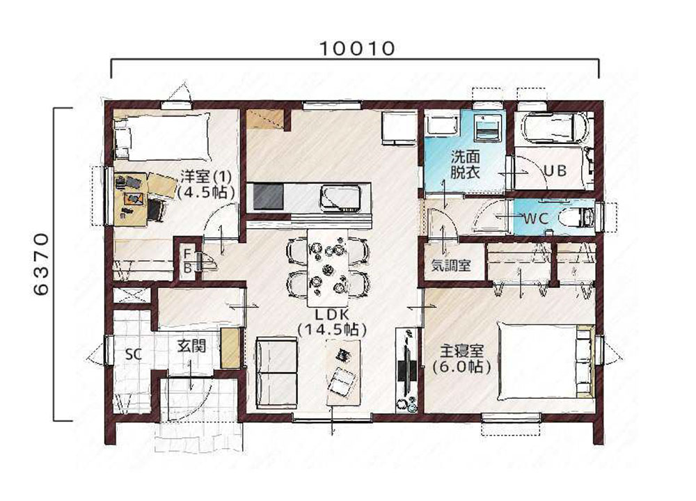 平屋18坪　2LDKイメージ2